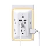 Surge Protector, Multi Plug Outlet Extender with Night Light thumbnail 1