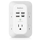 USB Charger Surge Protector 5 Outlet Extender with 4 USB Charging Ports thumbnail 1