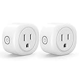 Smart Plugs Compatible with Alexa Google Assistant for Voice Control, MONGERY Mini Smart Outlet WiFi Plug with Timer Function, No Hub Required, 2 Pack, White thumbnail 1