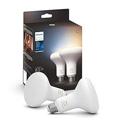 Philips Hue White Ambiance BR30 LED Smart Bulbs (Bluetooth Compatible), 2-Pack photo