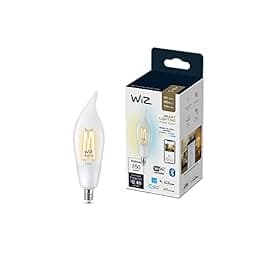 WiZ Clear 40W BA11 Tunable White Filament LED Smart Candle-Shaped Bulb - Pack of 1 - E12- Indoor - Connects to Your Existing Wi-Fi - Control with Voice or App - Matter Compatible photo