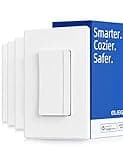 ELEGRP Smart Dimmer Light Switch DPR30, 2.4GHz Wi-Fi Dimmer Switch Compatible with Alexa and Google Assistant, Single Pole/3 Way, Needs Neutral Wire, No Hub Required, UL&FCC Listed, White, 4 Pack thumbnail 1