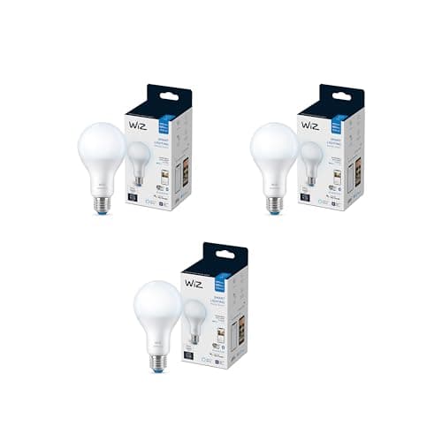WiZ 100W Eq. (14.5W) A21 Daylight (5000K) LED Smart Bulb - Pack of 3 - 1600 Lumen- E26 - Indoor - Connects to Your Existing Wi-Fi - Control with Voice or App - Activate with Motion - Matter Compatible main view