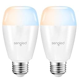 Sengled Zigbee Smart Bulbs, Tunable White 2700K~6500K, Hub Required, Dimmable via Wall Switch, Works with SmartThings and Echo Plus with Built-in Hub, Daylight A19 E26, Voice & APP Control, 2 Pack photo