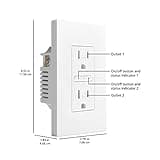 Amazon Basics Smart In-Wall Outlet with 2 Individually Controlled Outlets, Tamper Resistant, 2.4 GHz Wi-Fi, Works with Alexa Only, 4.57 x 2.80 x 1.85 inches, White thumbnail 4