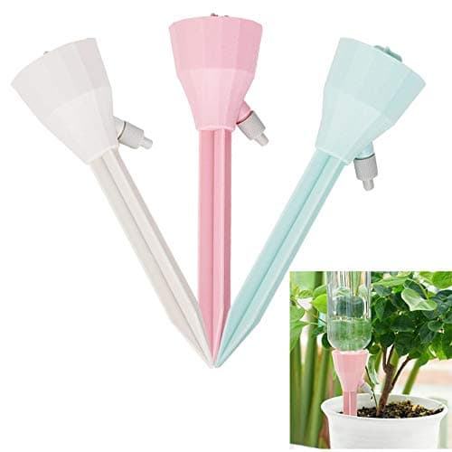 ARTEM Self Plant Watering Spikes Auto Drippers Irrigation Devices Vacation Automatic Plants Water System with Adjustable Control Valve Switch Design for Houseplant, Gardenplant, Officeplant 3 Pack main view