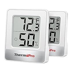 ThermoPro TP49 2 Pieces Digital Hygrometer Indoor Thermometer Humidity Meter Mini Hygrometer Thermometer with Temperature and Humidity Monitor Room Thermometer photo