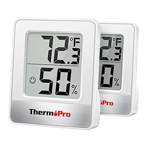 ThermoPro TP49 2 Pieces Digital Hygrometer Indoor Thermometer Humidity Meter Mini Hygrometer Thermometer with Temperature and Humidity Monitor Room Thermometer main view