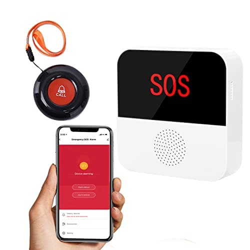 WiFi Smart Wireless Caregiver Pager Call Button Emergency Alert System Life Alert Button for Elderly Patient Seniors Disabled 1 SOS Panic Button 1 Receiver main view