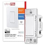 UltraPro 700 Series Z-Wave In-Wall Smart Light Switch with QuickFit™ and SimpleWire™, White Paddle, Works with Google Assistant, Alexa, & SmartThings, Z-Wave Hub Required, Smart Home, 59347 thumbnail 1