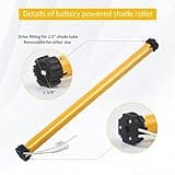 AM25 RF Solar Powered Rechargeable Battery Motor Kit Wireless Battery Operated DIY Motorized Blinds/Shades thumbnail 2