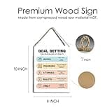 Goal Setting Wood Sign Mental Health Wooden Signs Smart Hanging Plaque Home Office Wall Art thumbnail 3