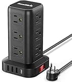Extension Cord with Multiple Outlets Surge Protector Power Strip Tower thumbnail 1