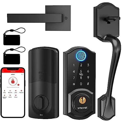 Smart Lock Front Door, SMONET Keyless Entry Door Lock with Handle main view