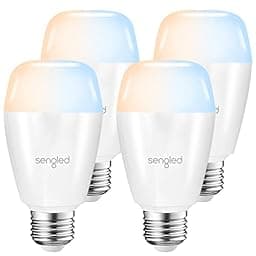 Sengled Zigbee Smart Bulbs, Tunable White 2700K~6500K, Hub Required, Dimmable via Wall Switch, Works with SmartThings and Echo Plus with Built-in Hub, Daylight A19 E26, Voice & APP Control, 4 Pack photo