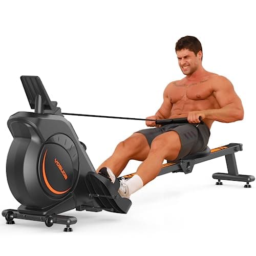 YOSUDA Magnetic/Water Rowing Machine 350 LB Weight Capacity - Foldable Rower for Home Use with Bluetooth, App Supported, Tablet Holder and Comfortable Seat Cushion main view