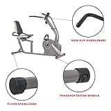 Sunny Health & Fitness Cross Trainer Magnetic Recumbent Bike with Arm Exercisers - SF-RB4936, Silver thumbnail 5