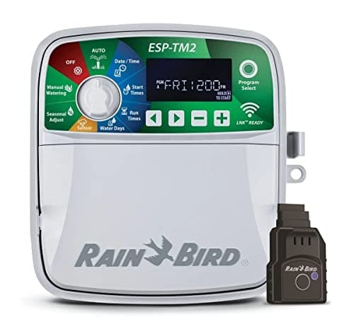 Rain-Bird ESP-TM2 Indoor Outdoor Irrigation WiFi Zone Controller Timer Box and Link Lnk WiFi Mobile Wireless Smartphone Upgrade Module Sprinkler System (6 Zone) main view