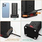 Extension Cord with Multiple Outlets Surge Protector Power Strip Tower thumbnail 5