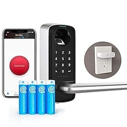 ULTRALOQ Lever Smart Door Lever Lock + Bridge WiFi Adaptor + U-tec AA Ultra Lithium Battery (Pack of 4), 3000mAh 1.5V photo