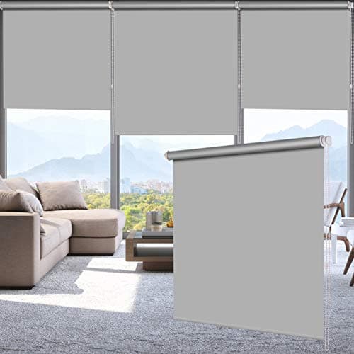 LUCKUP 100% Blackout Waterproof Fabric Window Roller Shades Blind Thermal Insulated main view
