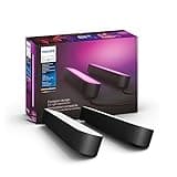 Philips Hue Play White & Color Smart Light, 2 Pack Base kit, Hub Required/Power Supply Included (Works with Amazon Alexa, Apple Homekit & Google Home), Black thumbnail 1