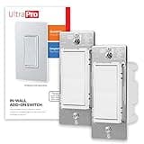 UltraPro Add-On Switch QuickFit and SimpleWire, In-Wall White Rocker Paddle Only, Z-Wave ZigBee Wireless Smart Lighting Controls, NOT A STANDALONE Switch, 2 Pack thumbnail 1