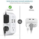 USB Charger Surge Protector 5 Outlet Extender with 4 USB Charging Ports thumbnail 3