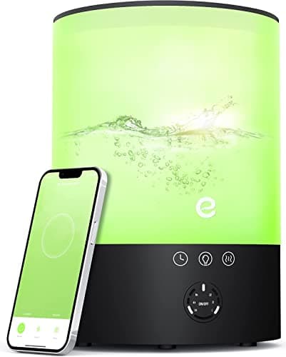 Cool Mist Humidifiers for Bedroom Large Room, Esemoil Upgraded 2.5L Smart WiFi Baby Air Humidifier with Top-Fill & 28dB, 24H & BPA-Free Ultrasonic Diffuser for Plants, 8 Color Light, Works with Alexa main view