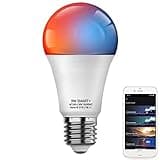 Smart Light Bulb Works with Alexa Google Home, A19/E26 800LM Color Changing Light Bulb, WiFi & Bluetooth 5.0, Tunable White, 2700-6500K, 60W Equivalent, Dimmable by App, Music Sync, Schedule, 1 Pack thumbnail 1