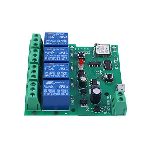 4 Channel Relay Module DC 12V 24V Switch Interlock Inching Self-Locking APP Remote Controller for Garage Door Smart Home Devices main view