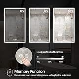 Evokor 24 x 40 Inch Led Smart Bathroom Mirror with Lights thumbnail 4