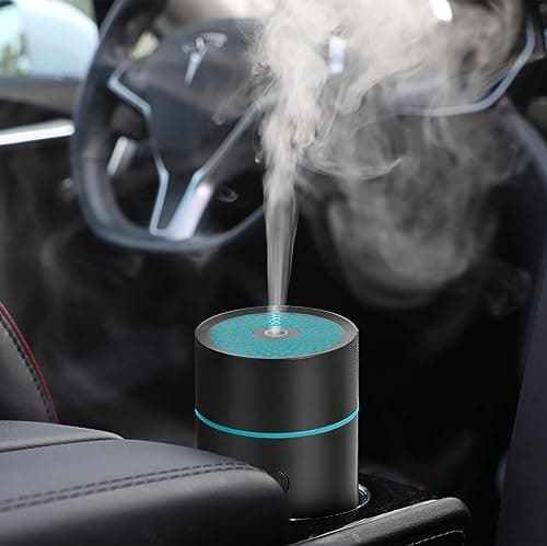 Car Diffuser USB Cool Mist Humidifier Aromatherapy Essential Oil Diffuser Portable Oil Diffuser for Car Home Office Bedroom (Black) main view