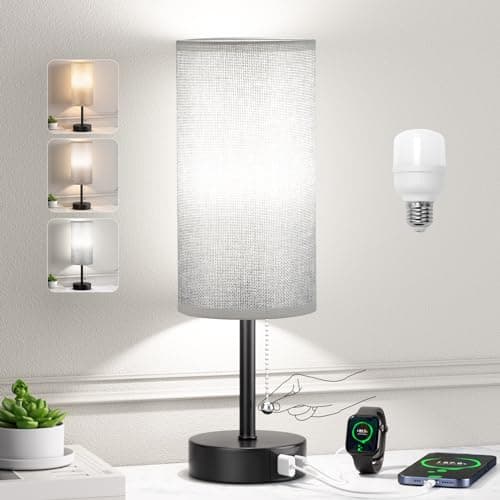 Grey Bedside Lamp main view