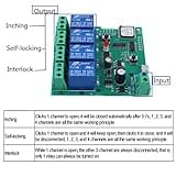 4 Channel Relay Module DC 12V 24V Switch Interlock Inching Self-Locking APP Remote Controller for Garage Door Smart Home Devices thumbnail 3