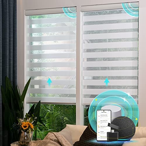 CITOLEN Motorized Blinds with Integral Valance Zebra Blinds Upgraded Smart Blinds Custom Size Automatic Blinds for Windows Remote Control Electric Zebra Shades Alexa/Google Blinds main view