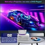 BIGASUO HD 9000L Bluetooth Projector Built in DVD Player thumbnail 2