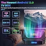 Android TV Box 13.0 4GB RAM 64GB ROM RK3528 WiFi 6 Smart TV Box RGB Light Set Top Box BT5.0 Ultra HD 1080P 4K 8K HLG Mode HDR10+ WiFi 6 USB 3.0 Android Box with Mini Wireless Backlit Keyboard thumbnail 2