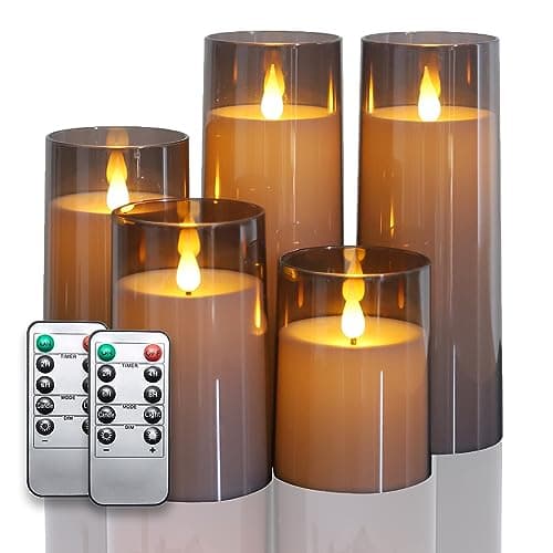 Fo32won Grey Flameless Candles main view