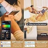 Smart Light Bulb Works with Alexa Google Home, A19/E26 800LM Color Changing Light Bulb, WiFi & Bluetooth 5.0, Tunable White, 2700-6500K, 60W Equivalent, Dimmable by App, Music Sync, Schedule, 1 Pack thumbnail 2