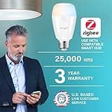 Sengled Zigbee Smart Bulbs, Tunable White 2700K~6500K, Hub Required, Dimmable via Wall Switch, Works with SmartThings and Echo Plus with Built-in Hub, Daylight A19 E26, Voice & APP Control, 2 Pack thumbnail 2