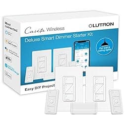 Lutron Caseta Deluxe Smart Dimmer Switch (2 Count) Kit with Caseta Smart Hub photo
