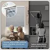 Magnetic Smart Motorized Blinds 100% Blackout with Alexa Google Cellular Shades Cordless Honeycomb with Remote, 29" Wx64 H, White thumbnail 3