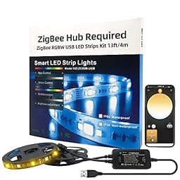 GIDERWEL ZigBee 3.0 USB RGBW LED Strip Light 13ft Dimmable Kit photo