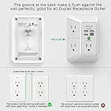 Wall Charger, Surge Protector, QINLIANF 5 Outlet Extender with 4 USB Charging Ports (4.8A Total) 3-Sided 1680J Power Strip Multi Plug Adapter Spaced for Home Travel Office (3U1C) thumbnail 3