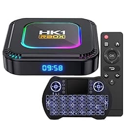 Android TV Box 13.0 4GB RAM 64GB ROM RK3528 WiFi 6 Smart TV Box RGB Light Set Top Box BT5.0 Ultra HD 1080P 4K 8K HLG Mode HDR10+ WiFi 6 USB 3.0 Android Box with Mini Wireless Backlit Keyboard photo
