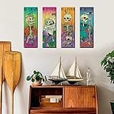 Tucocoo 4 Pieces Skeleton Wall Art Wooden Hanging Signs thumbnail 2