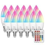 E12 LED Bulb Color Changing Candelabra Light Bulb with Remote Control thumbnail 1