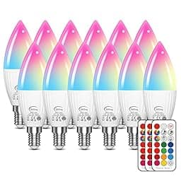 E12 LED Bulb Color Changing Candelabra Light Bulb with Remote Control photo