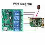 4 Channel Relay Module DC 12V 24V Switch Interlock Inching Self-Locking APP Remote Controller for Garage Door Smart Home Devices thumbnail 5